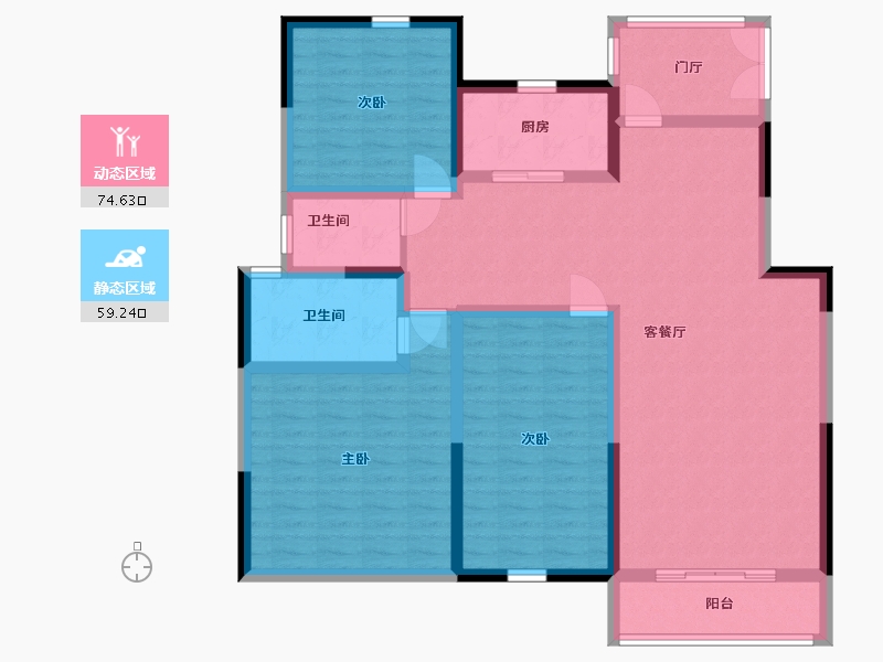 陕西省-西安市-山水香堤溪墅-120.05-户型库-动静分区