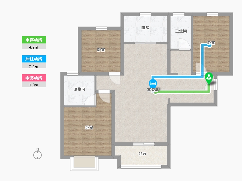 陕西省-西安市-清凉云晖-84.96-户型库-动静线