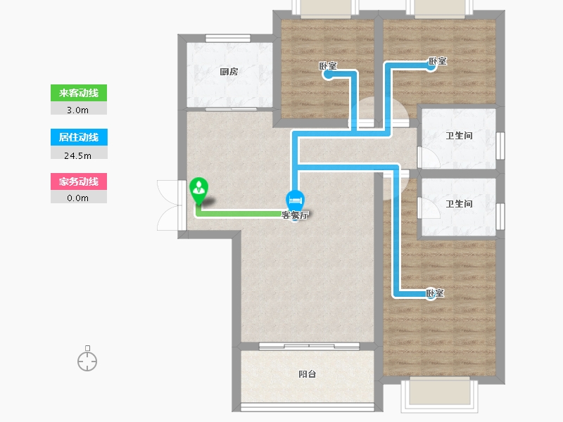 陕西省-渭南市-蒲城公园天下-86.25-户型库-动静线