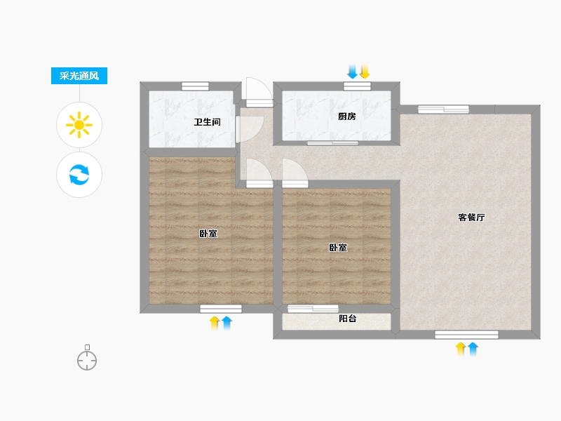 江苏省-无锡市-金洋奥澜-68.01-户型库-采光通风