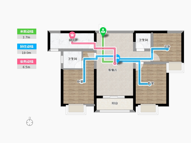 陕西省-咸阳市-伟权公园府邸-75.72-户型库-动静线