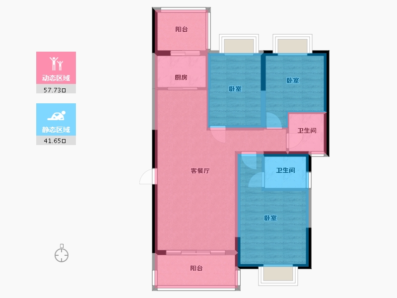 云南省-西双版纳傣族自治州-版纳上品-88.34-户型库-动静分区