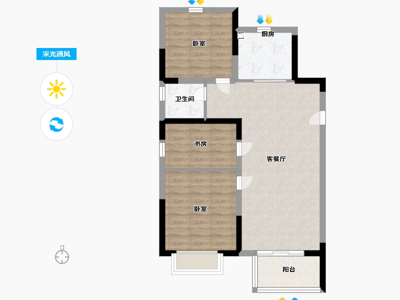 江苏省-南京市-中交锦致-72.00-户型库-采光通风