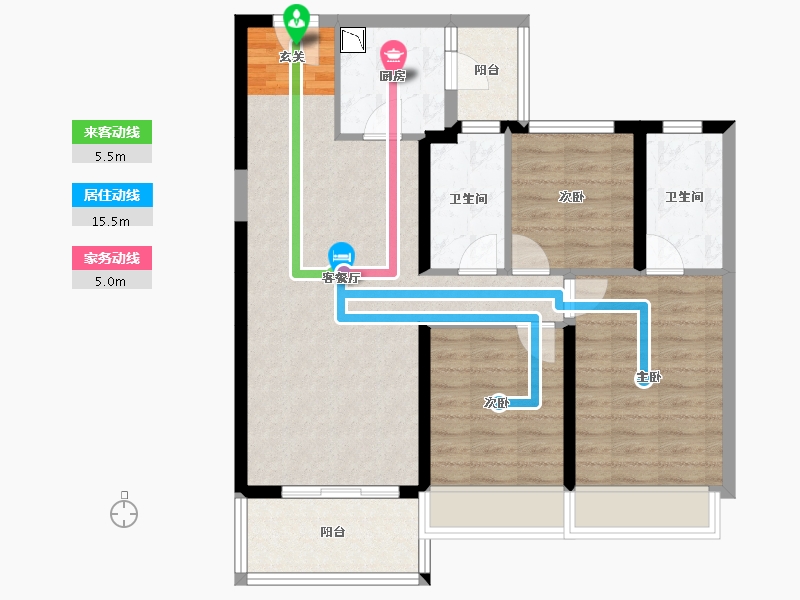 云南省-昆明市-招商依云郡-85.29-户型库-动静线