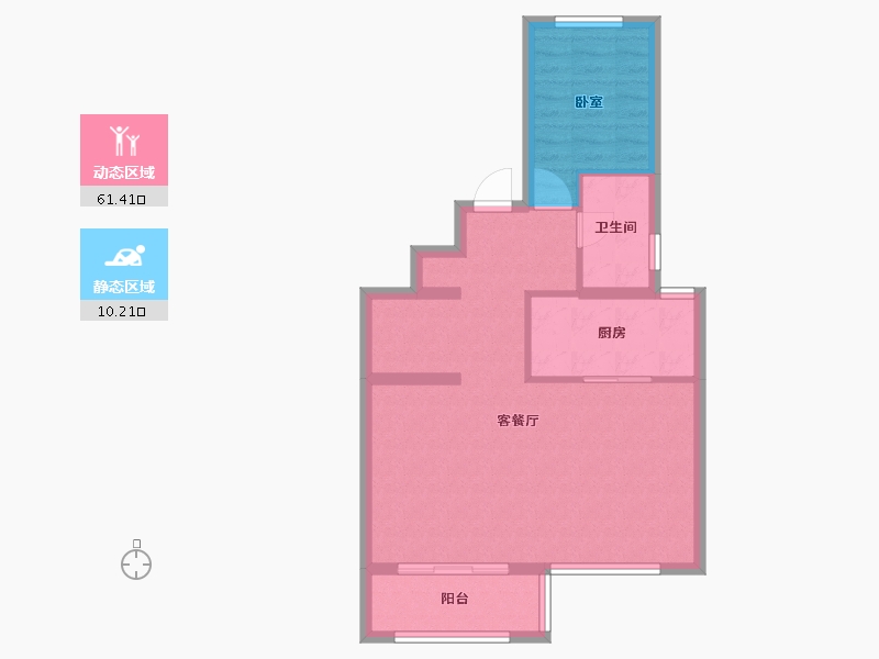 陕西省-西安市-金辉崇文府-64.47-户型库-动静分区