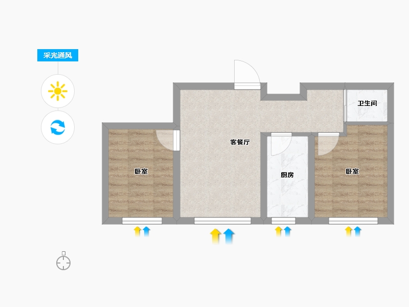 吉林省-四平市-公主岭德承·东方美居-44.25-户型库-采光通风