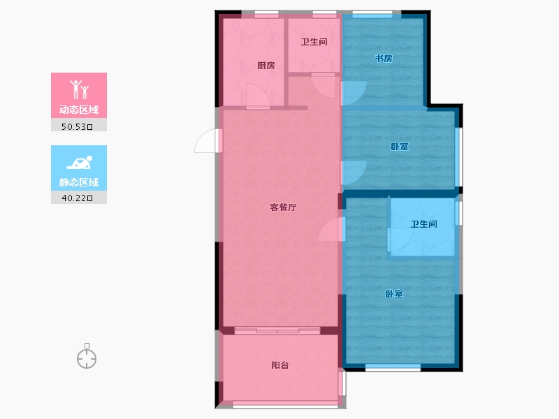 云南省-西双版纳傣族自治州-绿城版纳春江明月-82.00-户型库-动静分区