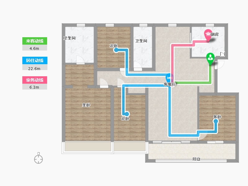 陕西省-西安市-海亮唐宁府御宸-124.09-户型库-动静线