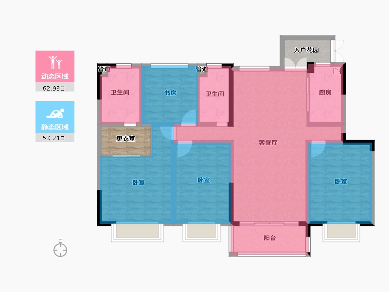 江苏省-无锡市-保集蓝郡-111.01-户型库-动静分区