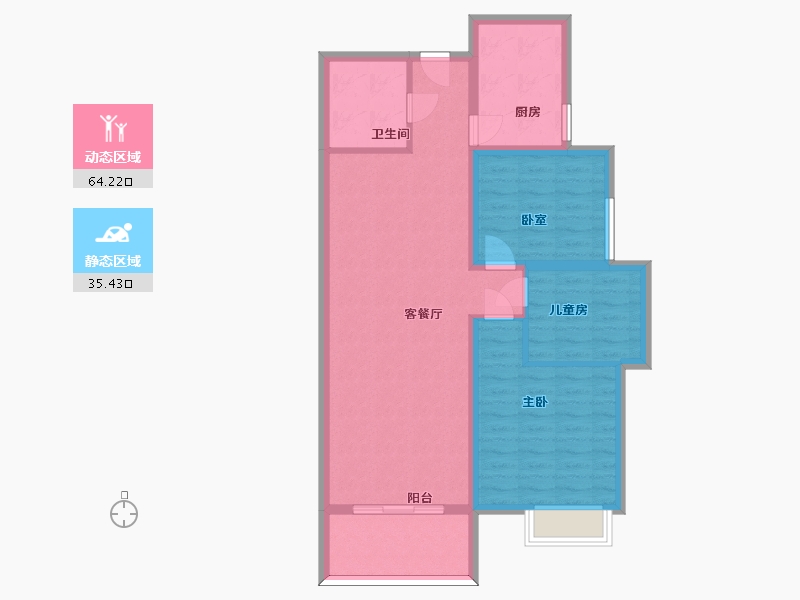 陕西省-渭南市-高新时代新城-89.61-户型库-动静分区