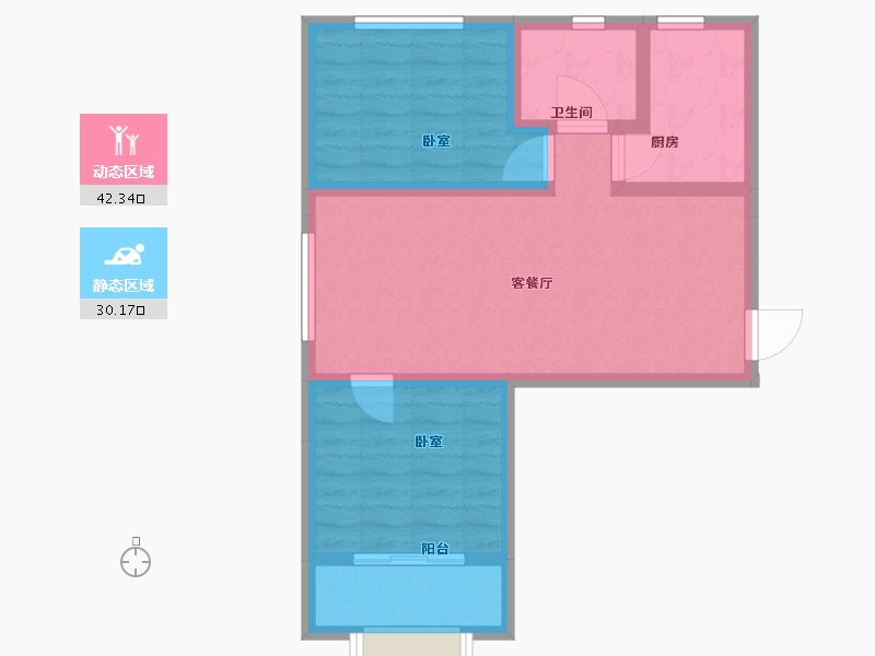 河北省-唐山市-和泓阳光北岸-64.20-户型库-动静分区