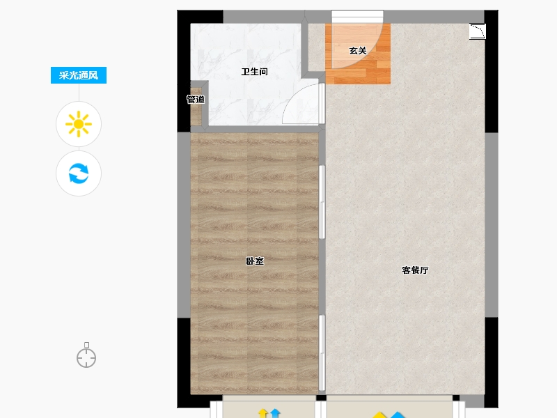 陕西省-西安市-西安恒大养生谷公寓-41.06-户型库-采光通风