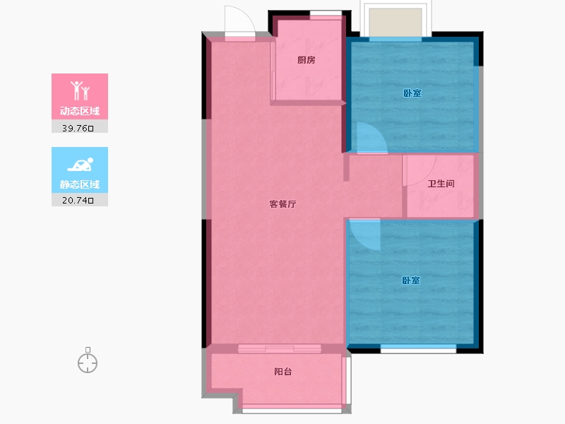 云南省-西双版纳傣族自治州-冠城金域礼品-54.42-户型库-动静分区