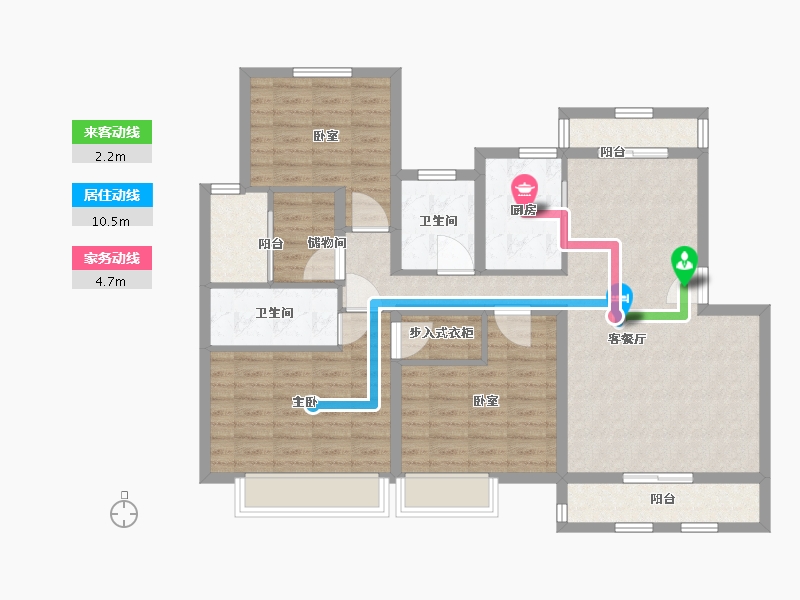 江苏省-无锡市-金洋奥澜-106.01-户型库-动静线