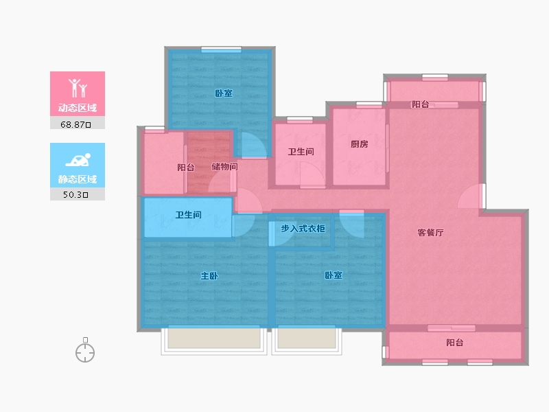 江苏省-无锡市-金洋奥澜-106.01-户型库-动静分区