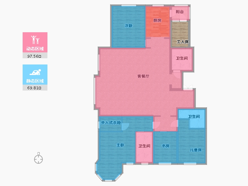 黑龙江省-哈尔滨市-凯盛源·玖郡-156.45-户型库-动静分区