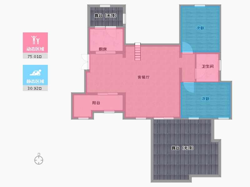 陕西省-西安市-国润城-133.01-户型库-动静分区