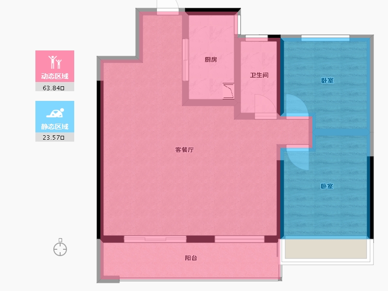 陕西省-咸阳市-绿地新里城兰亭公馆-78.00-户型库-动静分区