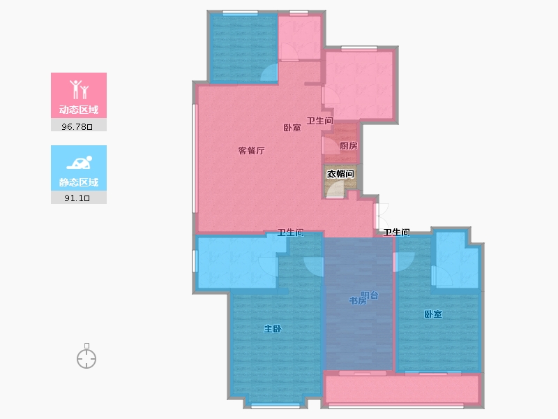 陕西省-西安市-林凯溢金湾-155.10-户型库-动静分区