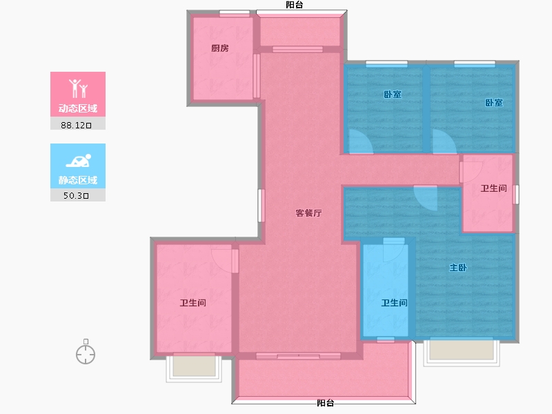 陕西省-西安市-阎良龙记观园-124.14-户型库-动静分区