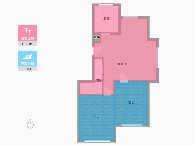 辽宁省-鞍山市-佳泰美景-63.84-户型库-动静分区