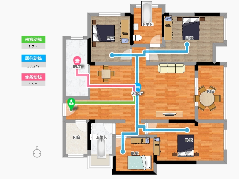 四川省-南充市-金澜天玺-109.46-户型库-动静线