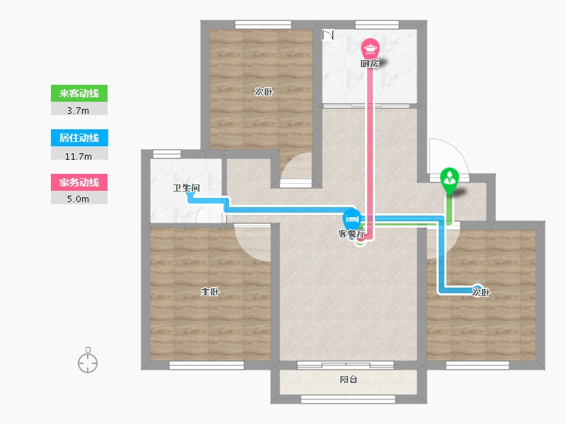 黑龙江省-牡丹江市-融创·冰雪影都-77.03-户型库-动静线