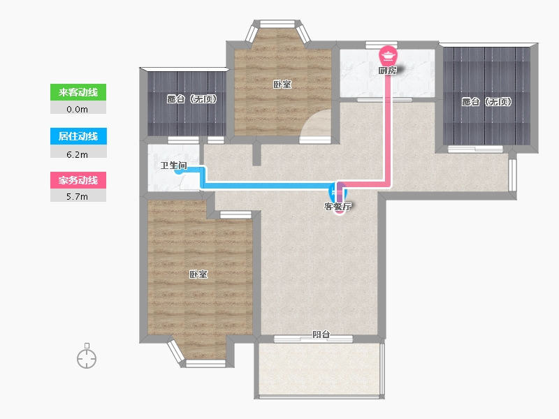 江苏省-无锡市-恒盛第一国际四期颐园-87.99-户型库-动静线