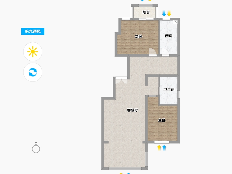 黑龙江省-哈尔滨市-凯盛源·玖郡-89.50-户型库-采光通风