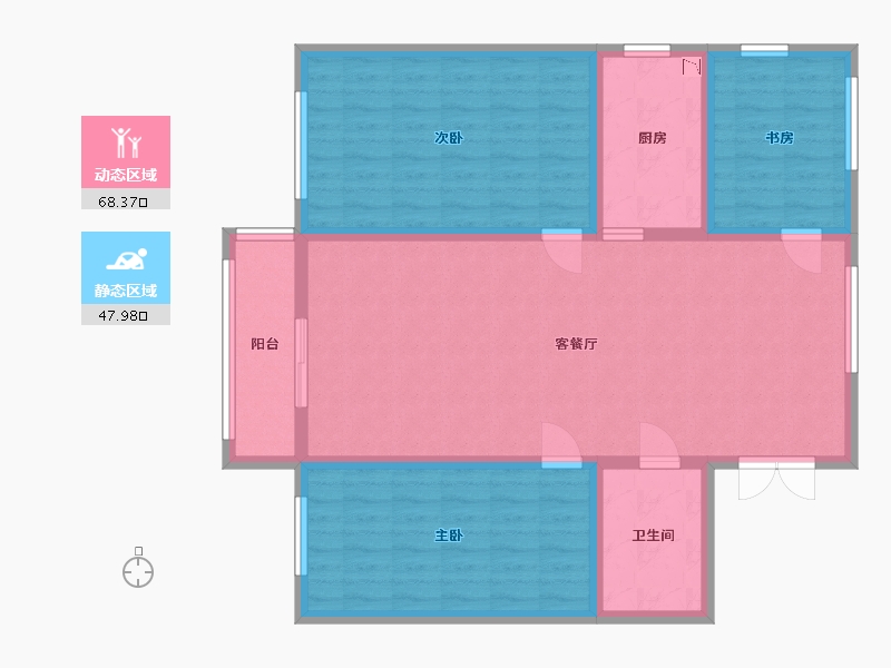 黑龙江省-哈尔滨市-尚苑•英才汇-104.80-户型库-动静分区