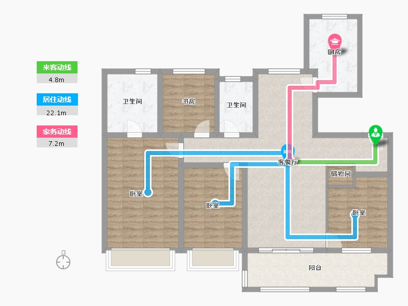 江苏省-无锡市-万科润园-112.00-户型库-动静线