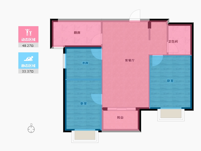 陕西省-咸阳市-紫薇·万科大都会-74.00-户型库-动静分区