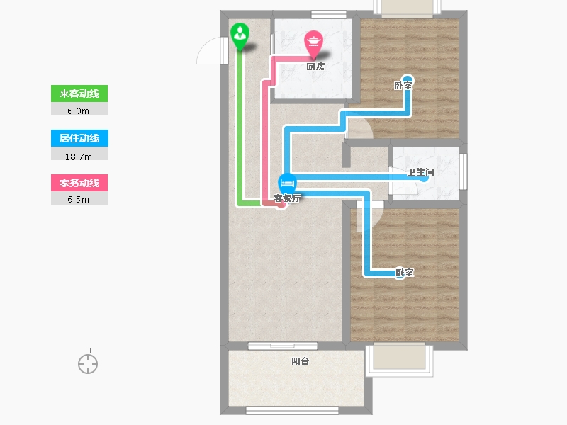 江苏省-无锡市-恒盛第一国际四期颐园-77.00-户型库-动静线