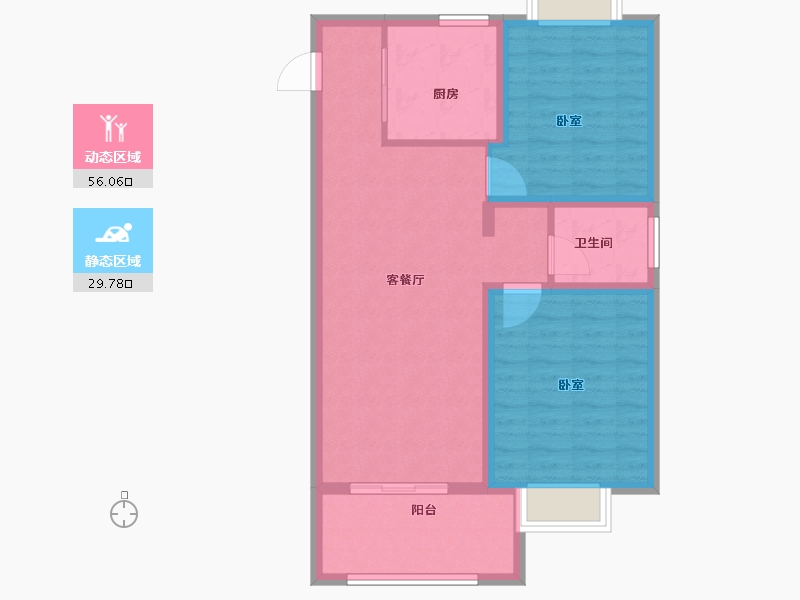 江苏省-无锡市-恒盛第一国际四期颐园-77.00-户型库-动静分区