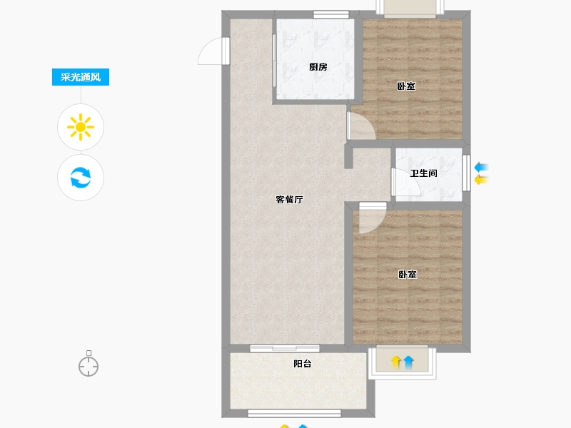 江苏省-无锡市-恒盛第一国际四期颐园-77.00-户型库-采光通风