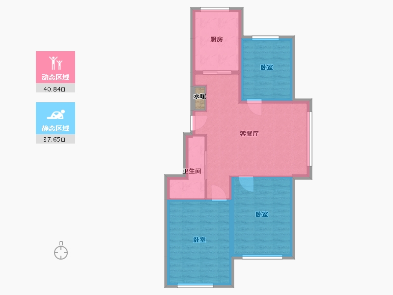 辽宁省-鞍山市-佳泰美景-70.91-户型库-动静分区