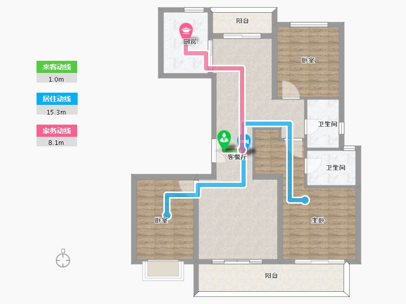 陕西省-西安市-阎良龙记观园-109.09-户型库-动静线