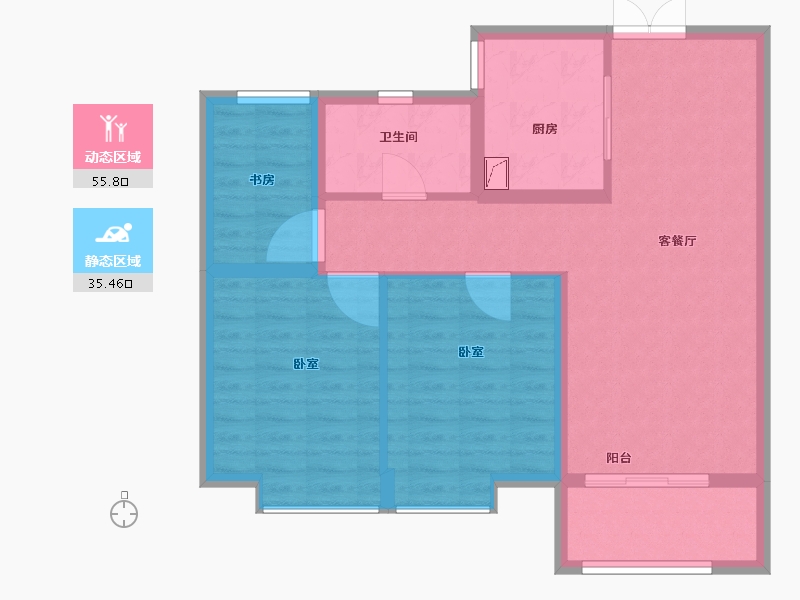 陕西省-西安市-林凯溢金湾-82.11-户型库-动静分区