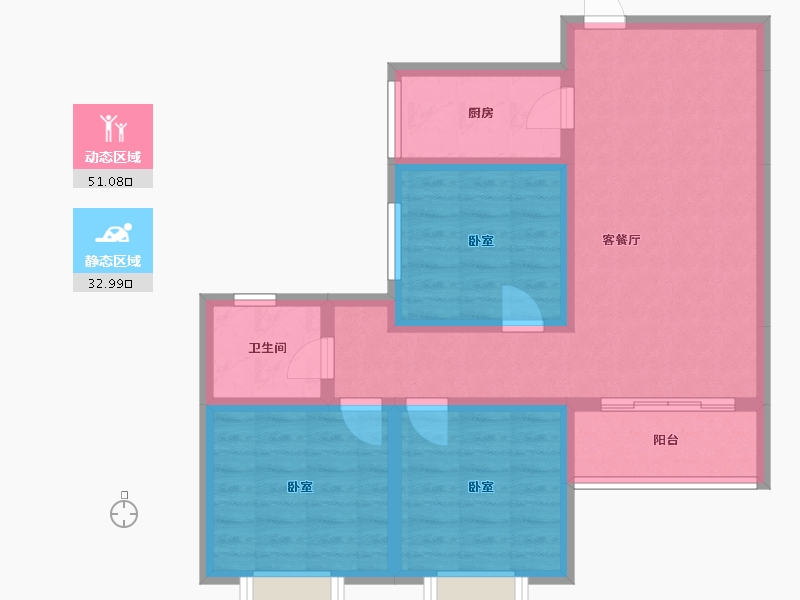 陕西省-咸阳市-京基一品二期-74.09-户型库-动静分区