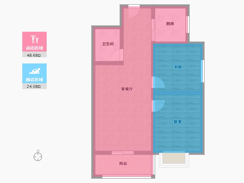 陕西省-咸阳市-林锦庭园-64.44-户型库-动静分区