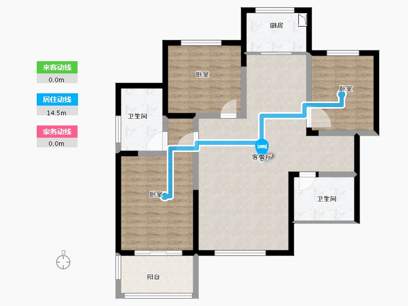 陕西省-咸阳市-百达悦府-101.90-户型库-动静线