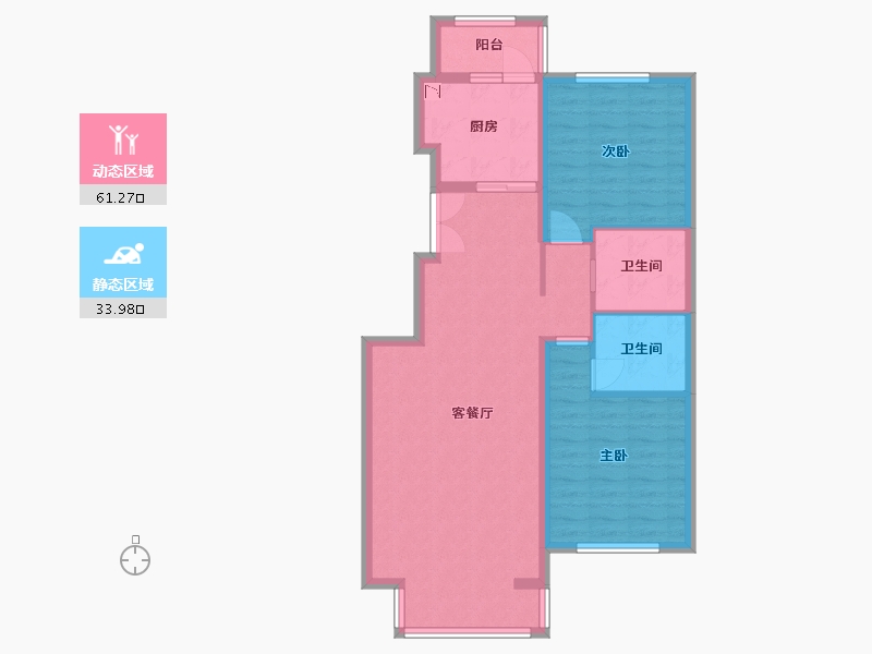 黑龙江省-哈尔滨市-凯盛源·玖郡-85.58-户型库-动静分区