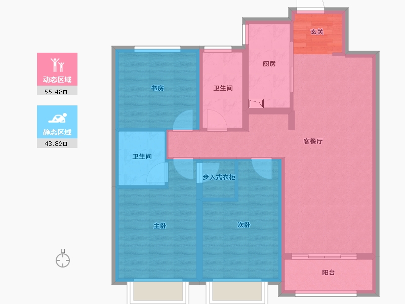 山西省-太原市-融创太原府-88.48-户型库-动静分区