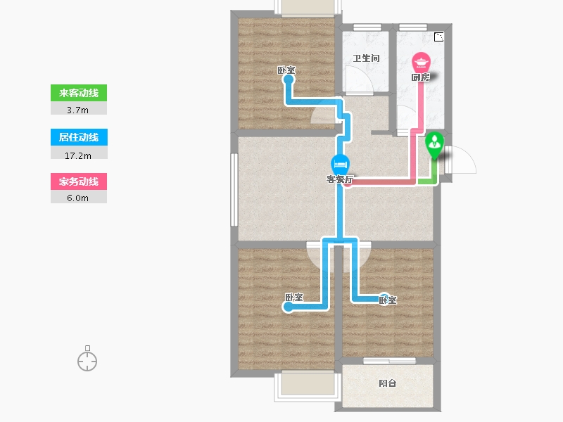 江苏省-无锡市-鸿景中央府-80.00-户型库-动静线