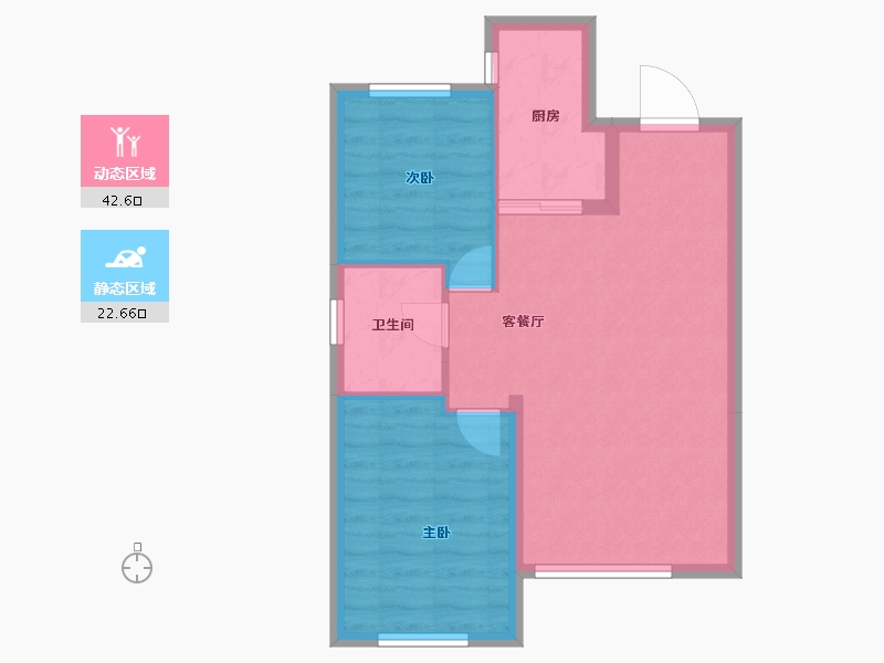 黑龙江省-牡丹江市-融创·冰雪影都-58.98-户型库-动静分区