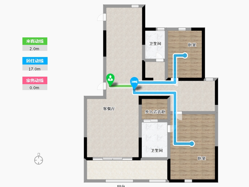 陕西省-西安市-万丽骊宫-126.00-户型库-动静线