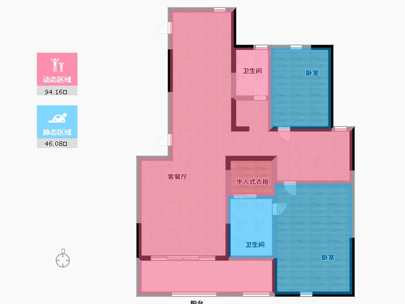 陕西省-西安市-万丽骊宫-126.00-户型库-动静分区