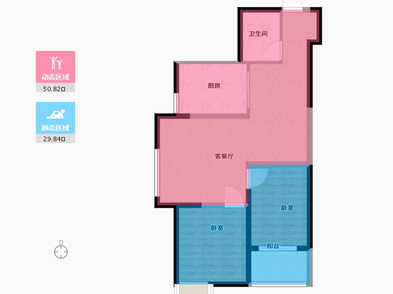 陕西省-咸阳市-百达悦府-72.31-户型库-动静分区