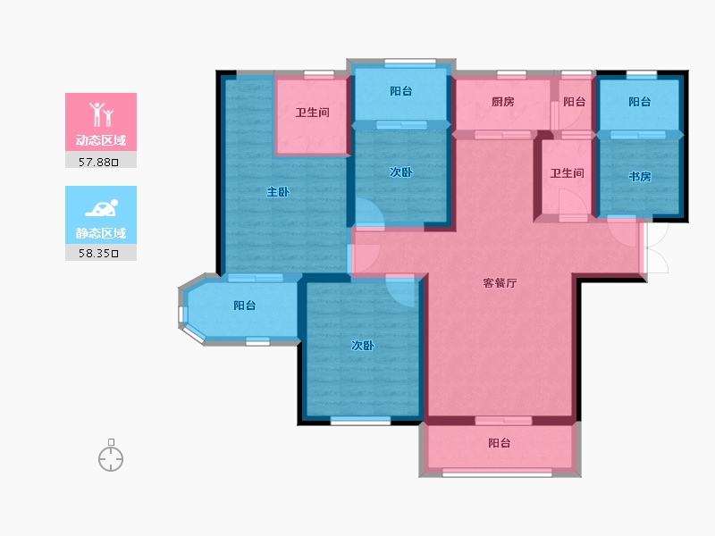 陕西省-西安市-国润城-102.00-户型库-动静分区