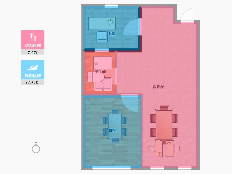 江苏省-南京市-浦潮创立方-68.00-户型库-动静分区